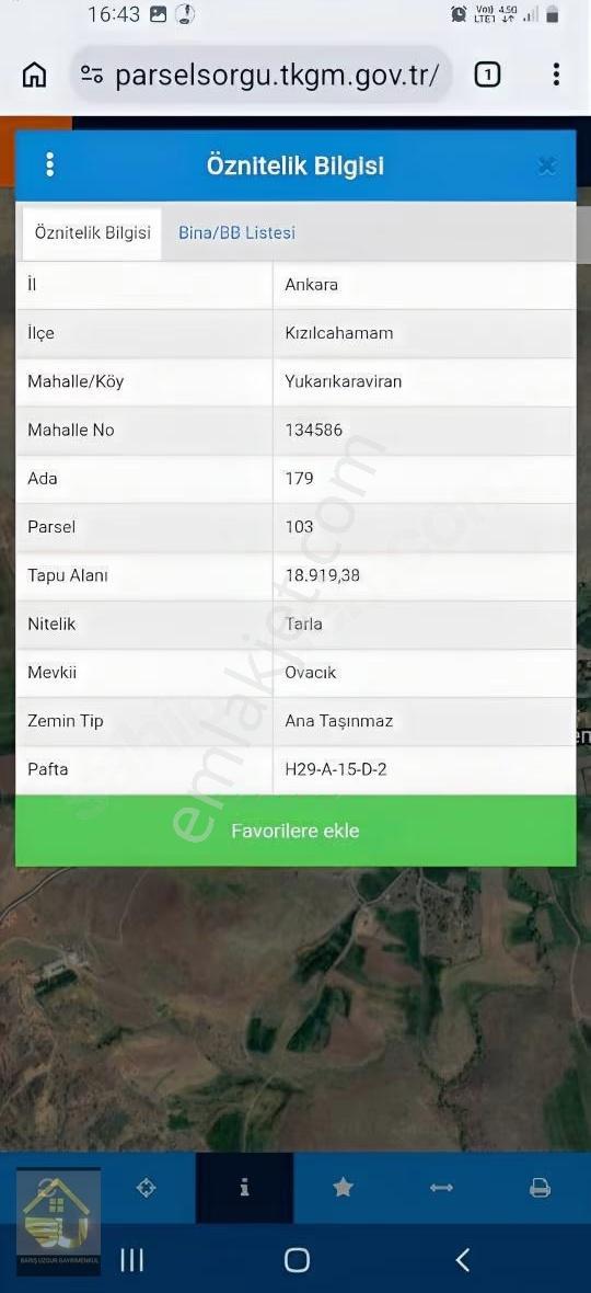 Köy Merkezine Yakın 19 Dönüm Tek Tapu Tarla