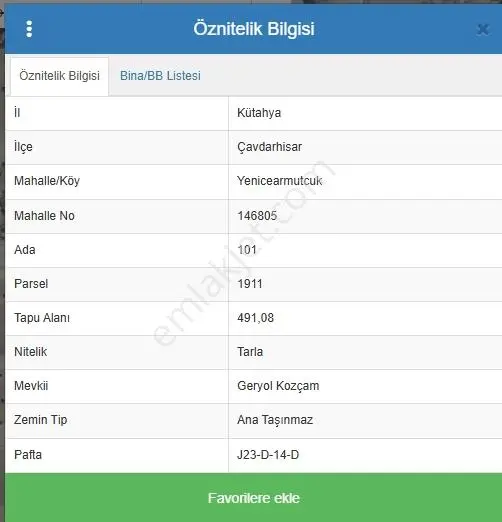 Kütahya Çavdarhisar Yenicearmut Köyünde 491m² Satılık Fırsat