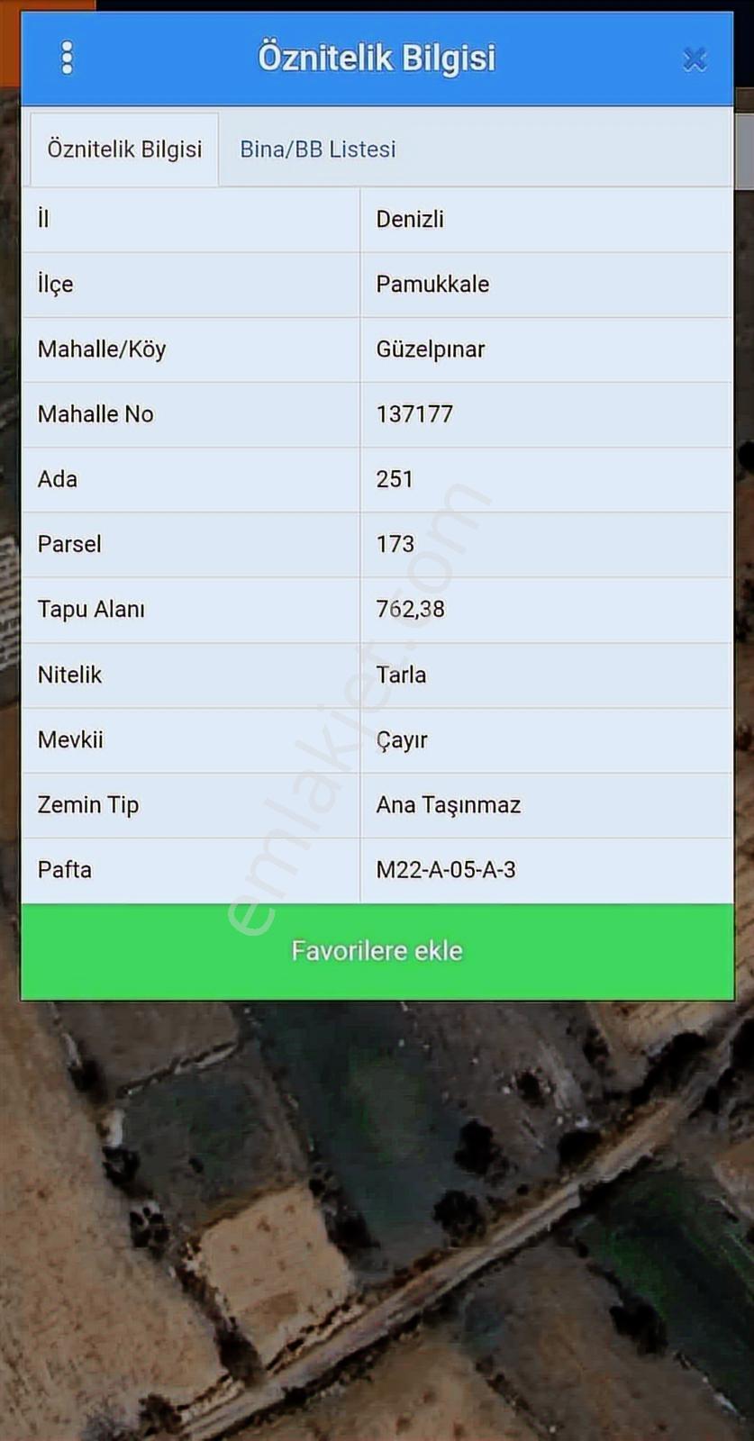 Denizli Güzelpınar Satılık Tarla