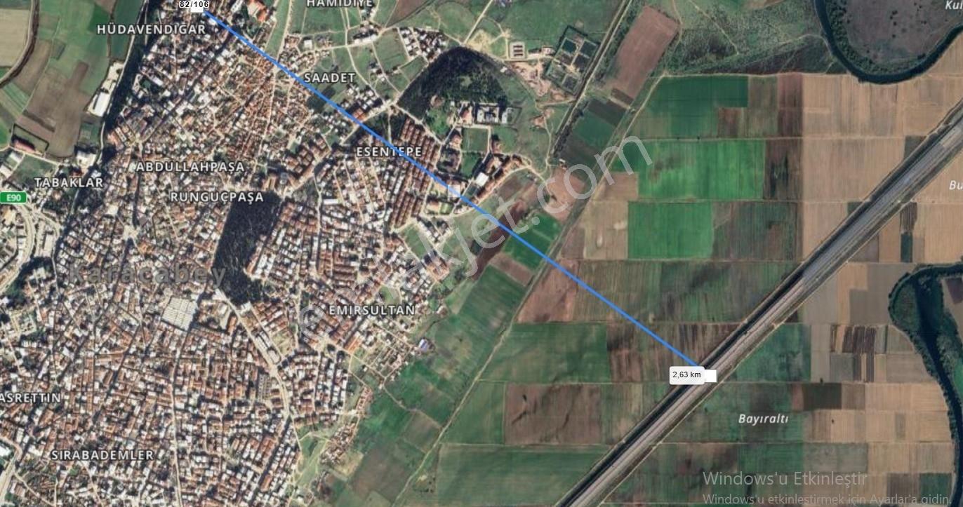 Bursa Karacabey Merkezde 4 Kat İmarlı Satılık Arsa