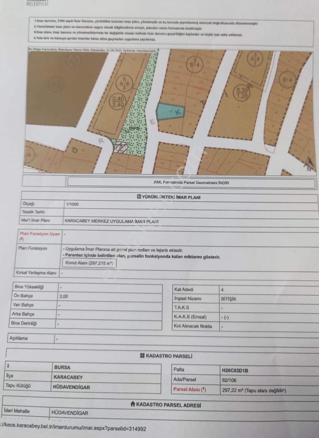 Bursa Karacabey Merkezde 4 Kat İmarlı Satılık Arsa - Görsel 14