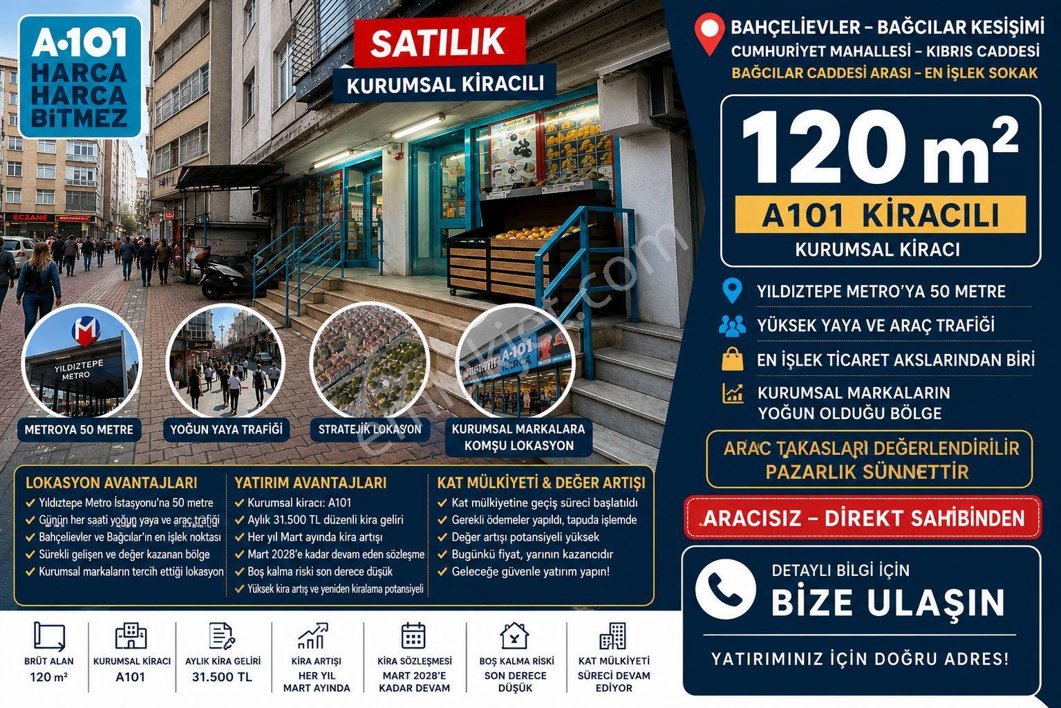 Kurumsal Kiracılı, Değerli Lokasyonda, Metroya 50 M Mesafede Son Dükkan! 💥