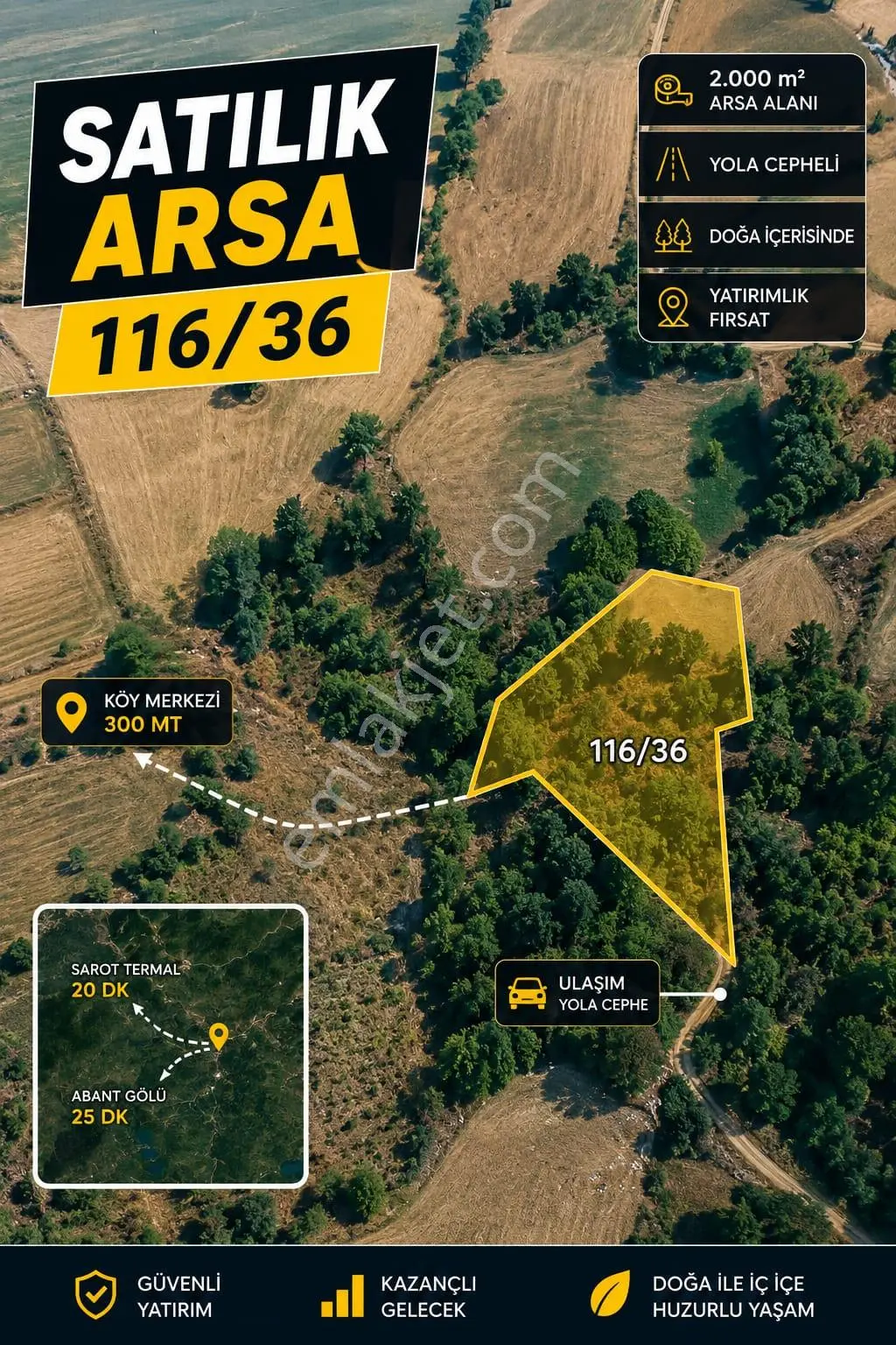 Orman İçerisinde, Huzurlu Konumda 2.000 M² Satılık Tarla - Görsel 2