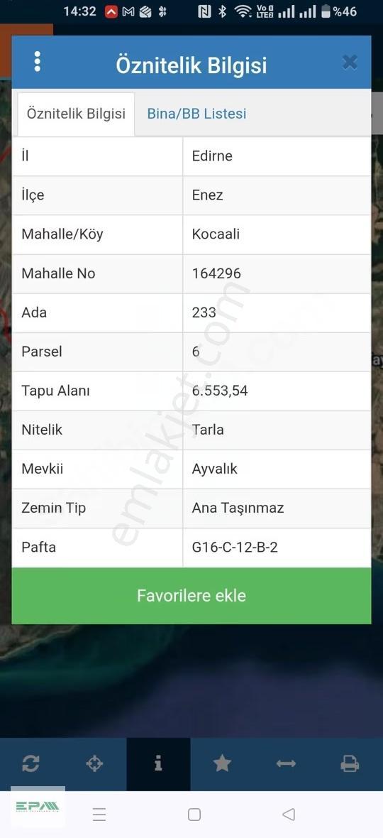 Edirne Enez Kocaali Köyünde 6553 M2 Düz Ekilebilir Satılık Tarla - Görsel 5