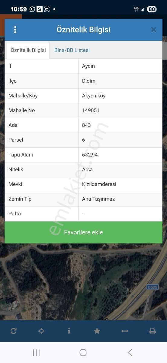 Didim Akyeniköyde Yatırım Fırsatı | 632,94 M² Satılık Arsa