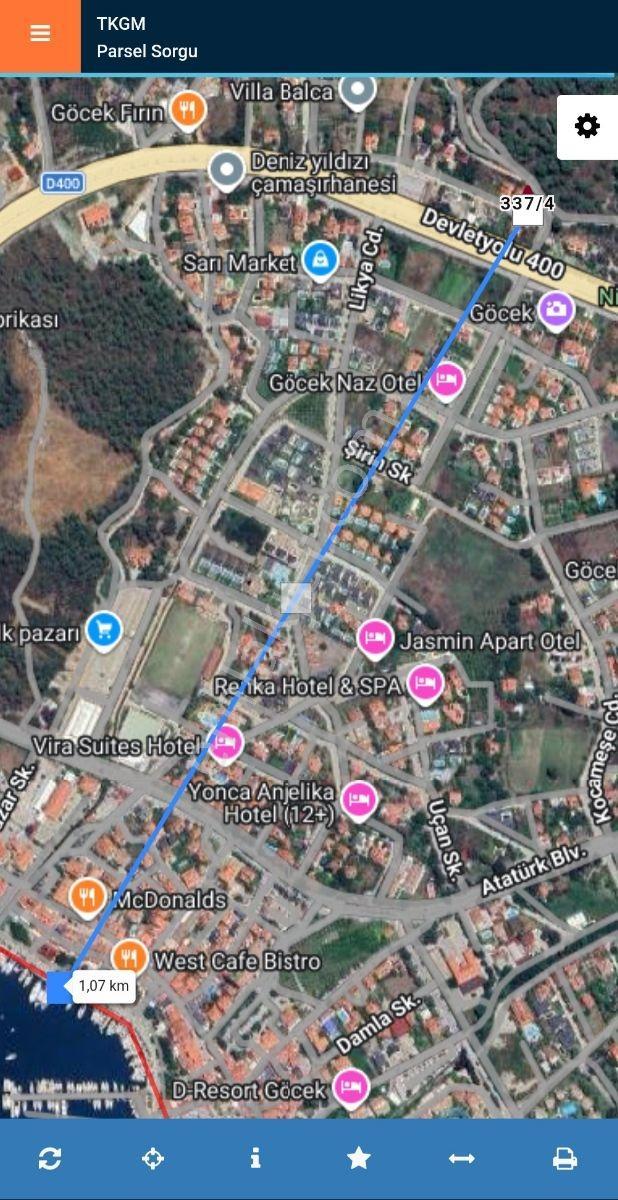 Göcekli Emlak'tan Göcek Merkezde 500m² Denize 1 Km Köşe Arsa