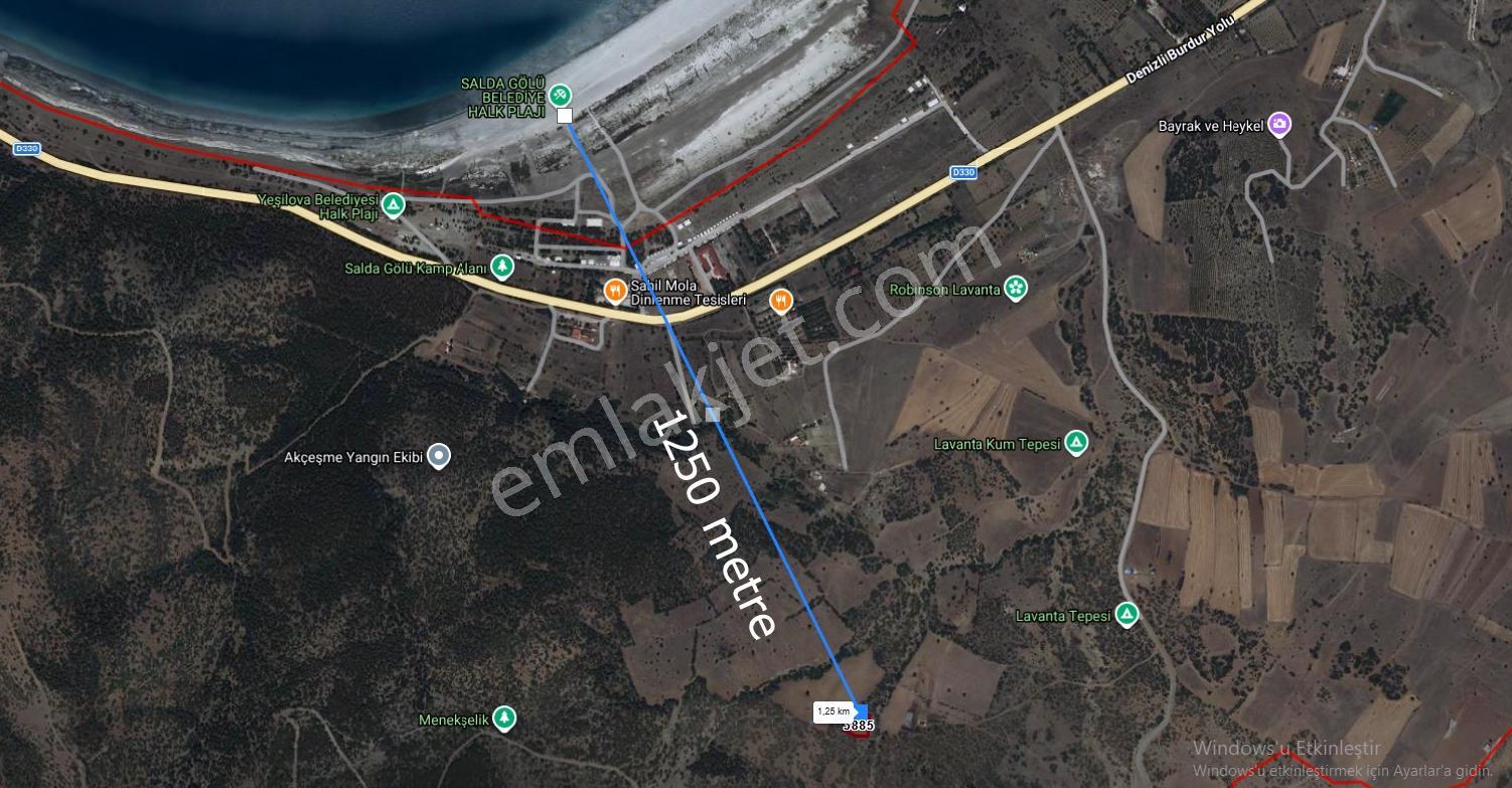 Salda Gölü Manzaralı Yol Sorunu Olmayan Satılık Fırsat Arazi - Görsel 18