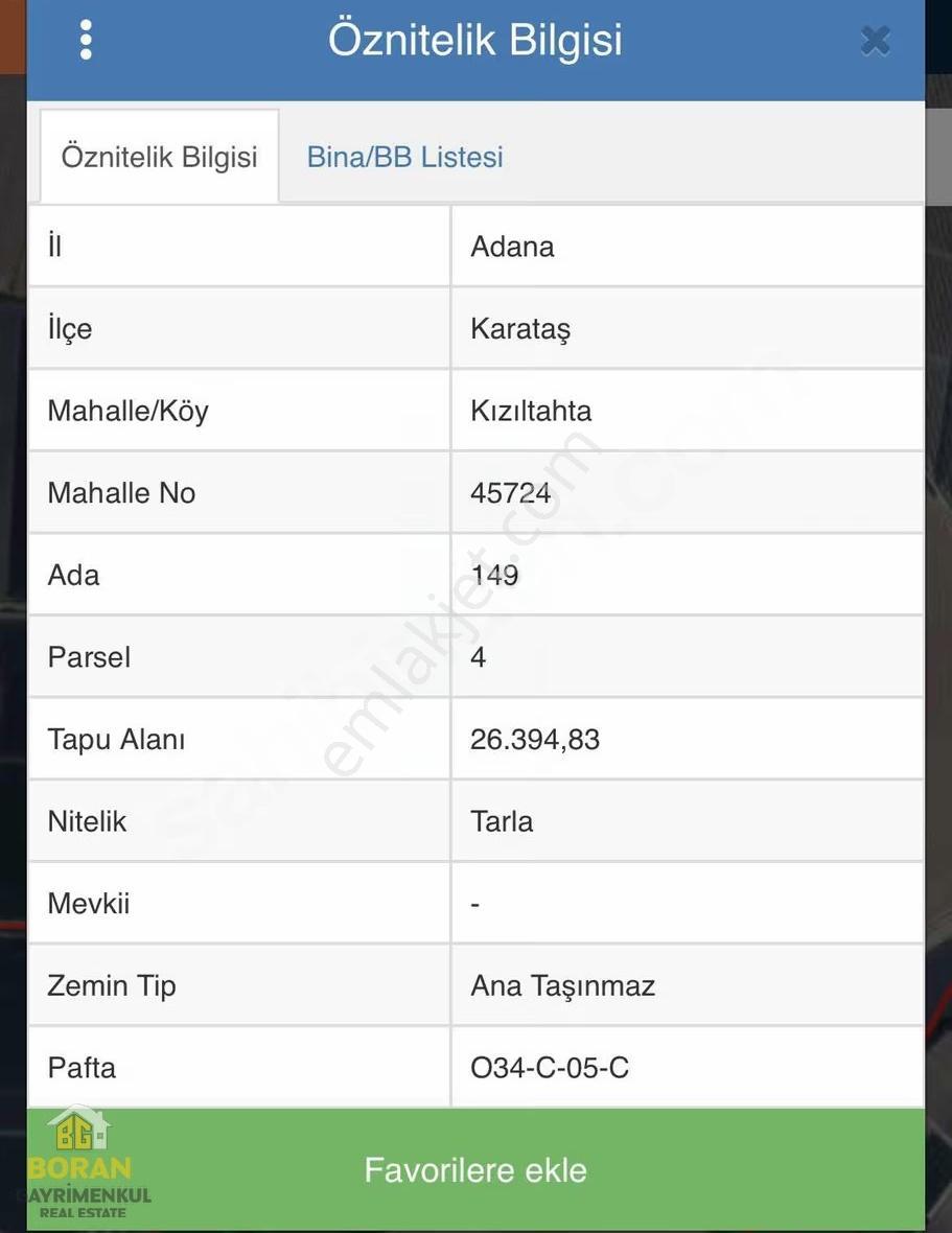 Boran Gayrimenkul'den Karataş Kızıltahta'da Satılık Sulak Tarla