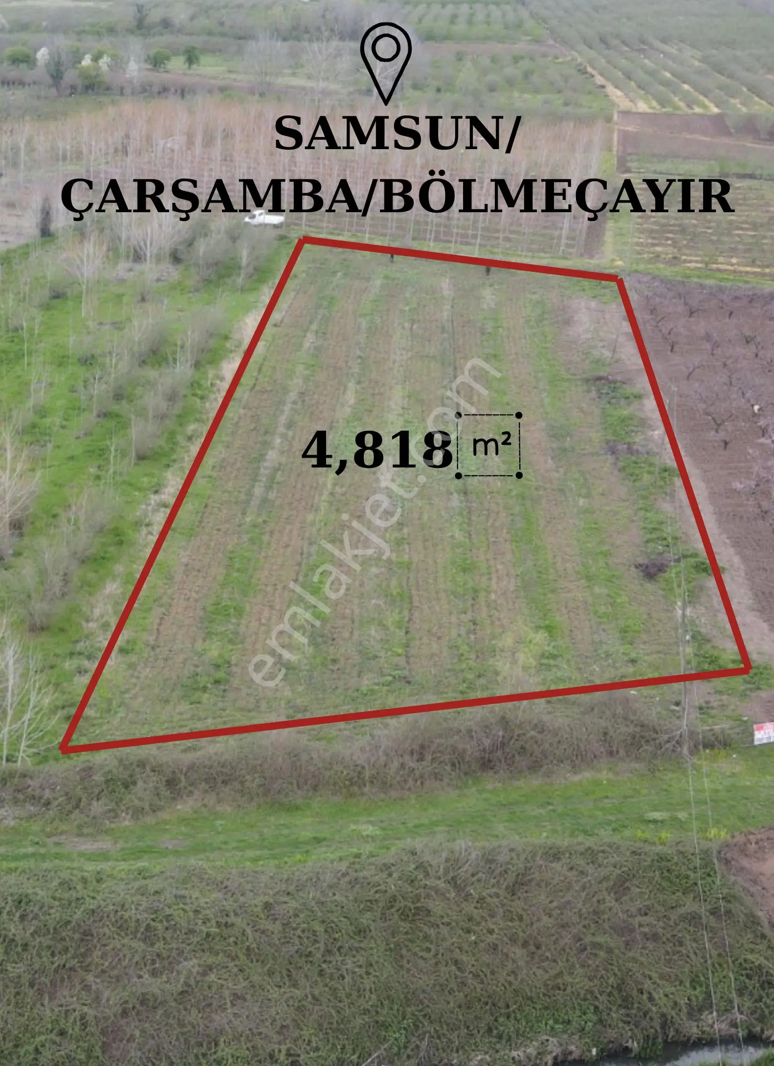 Akgün Kurumsal'dan Çarşamba'da 4,818 M2 Satılık Tarla