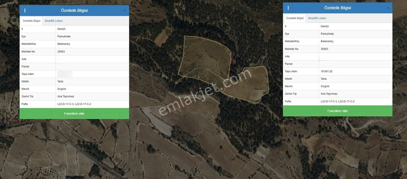 Ayşah'tan Pamukkale Belenardıç'ta 55.800 Dönüm Satılık Tarla