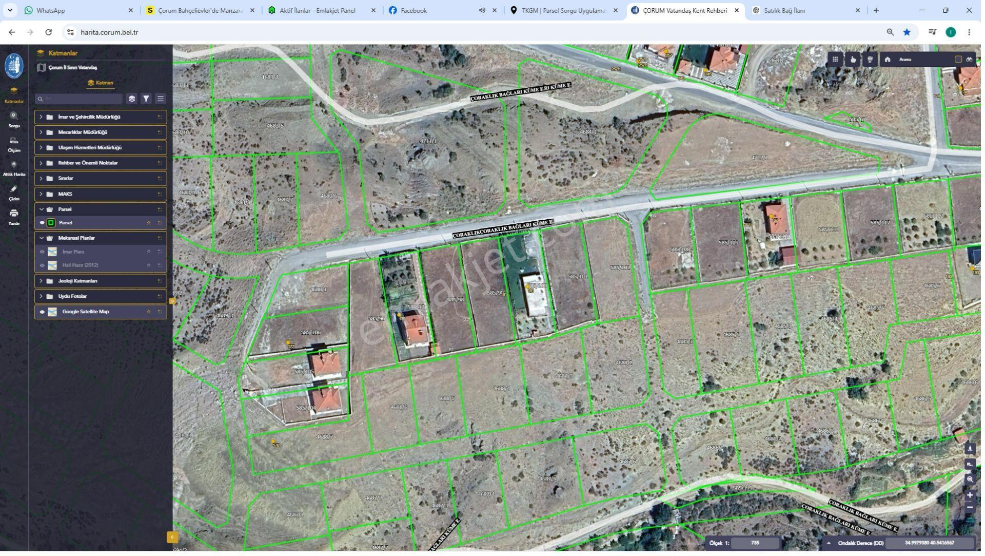 Çorum Merkez Bahçelievlerde Satılık Villa İmarlı Arsa – Şehir Manzaralı – Çevre İhatalı