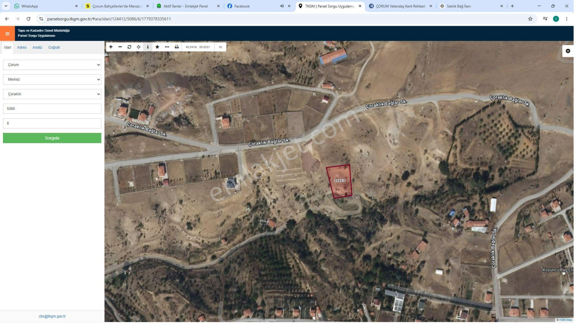 Çorum Merkez Bahçelievlerde Satılık Villa İmarlı Arsa