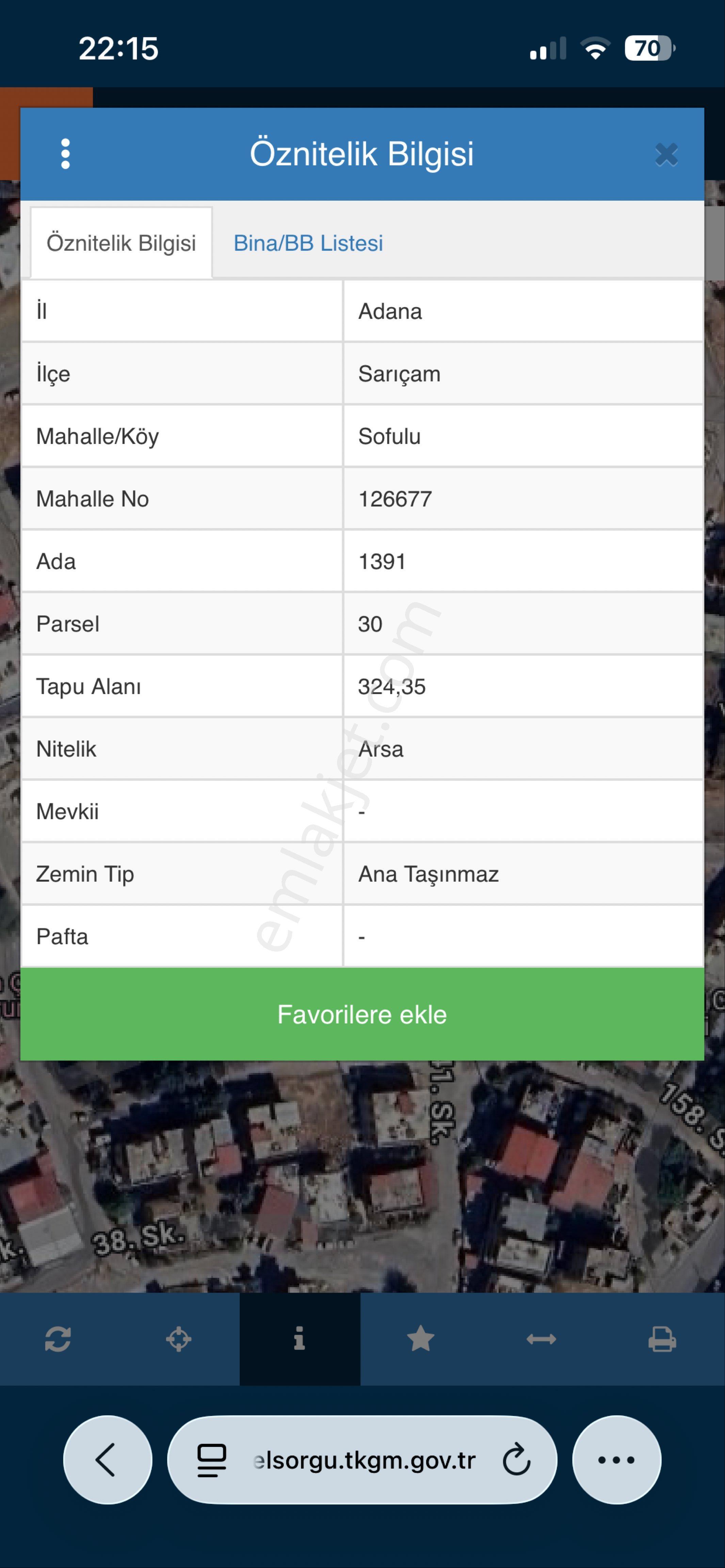 Adana Sarıçamda Sarılık Arsa