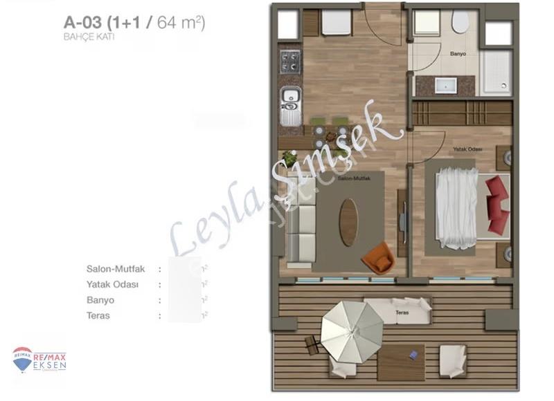 Sur Yapı Metrogarden Uzmanı Leyla Şimşek 1+1 64m² Bahçe Katı - Görsel 10