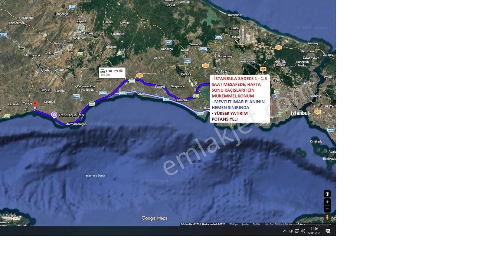 Marmaraereğlisinde Yatırımlık Deniz Manzaralı İmar Sınırı Parsel - Görsel 2