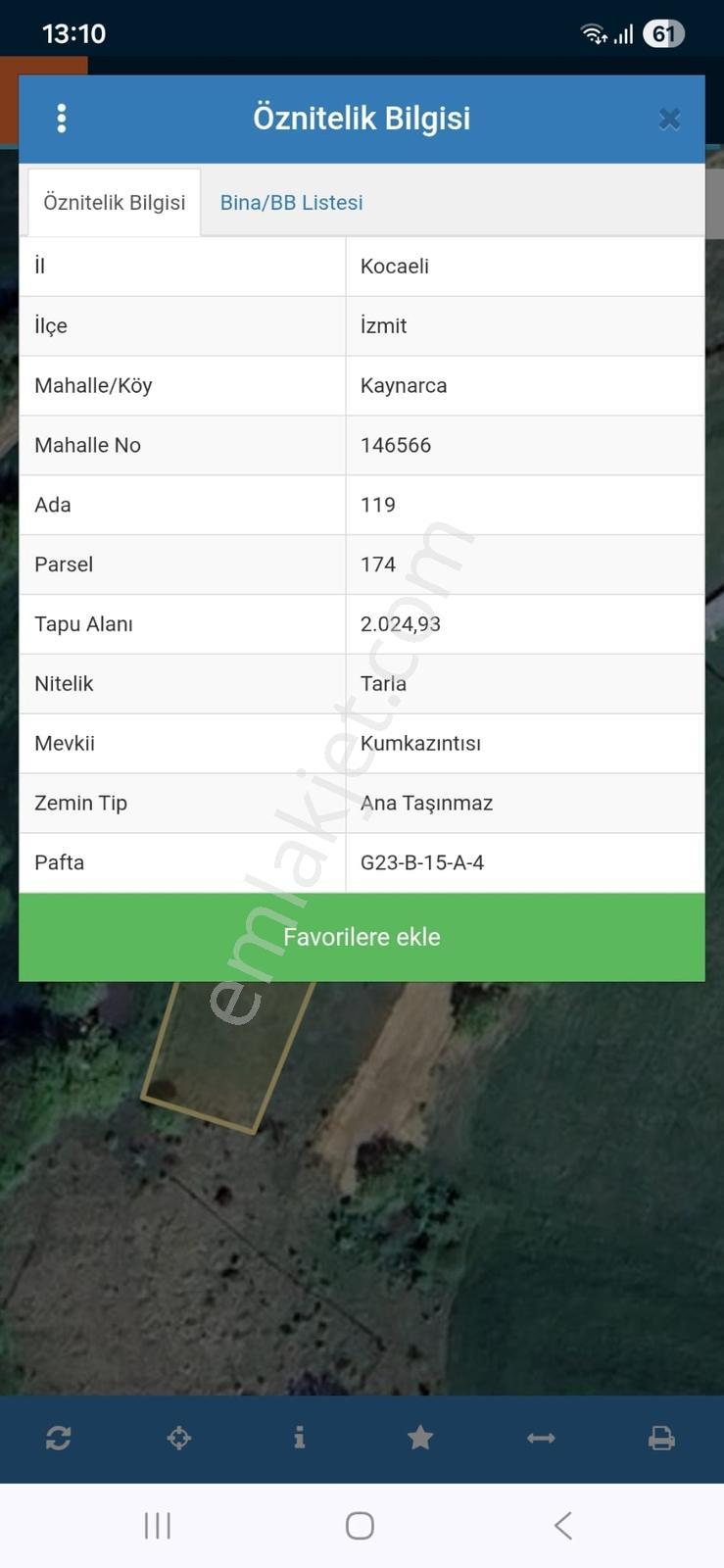 Kocaeli İzmit Kaynarca Mevki 119/174 Satılık 2.024m2 Tarla - Görsel 8