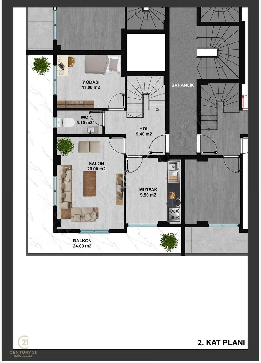 C21 Bal'dan Gaziosmanpaşa'da Satılık Dubleks 4+1 Daire - Görsel 14