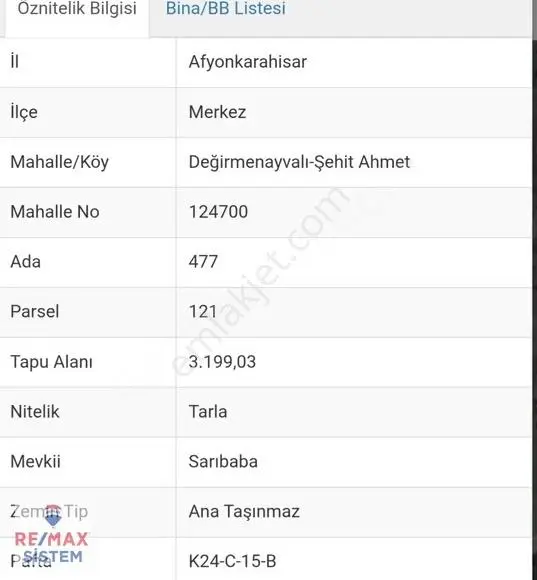 *değirmenayvalı'da Satılık 3.199 M2 Tarla*