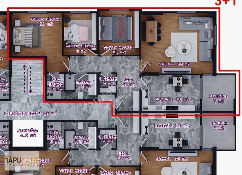 Hızla Yükselen Ultra Lüks Projeden Satılık 2+0 2+1 3+1 Daireler - Görsel 16