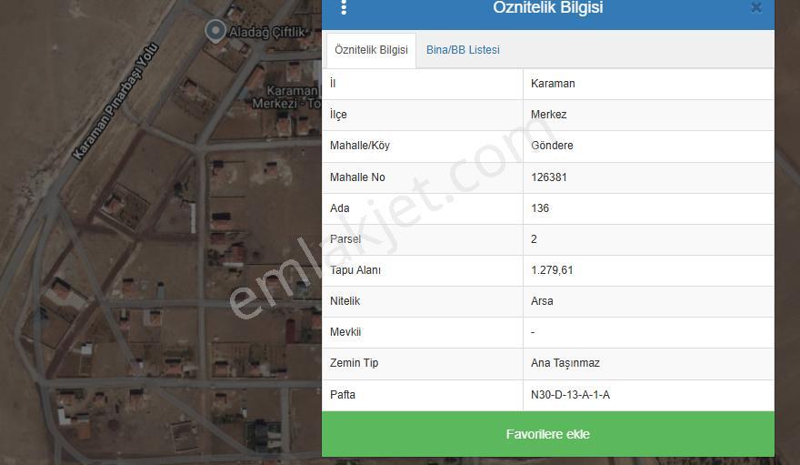 Karaman Göndere (yazili) Köyünde Satılık 1279m² Arsa - Görsel 2