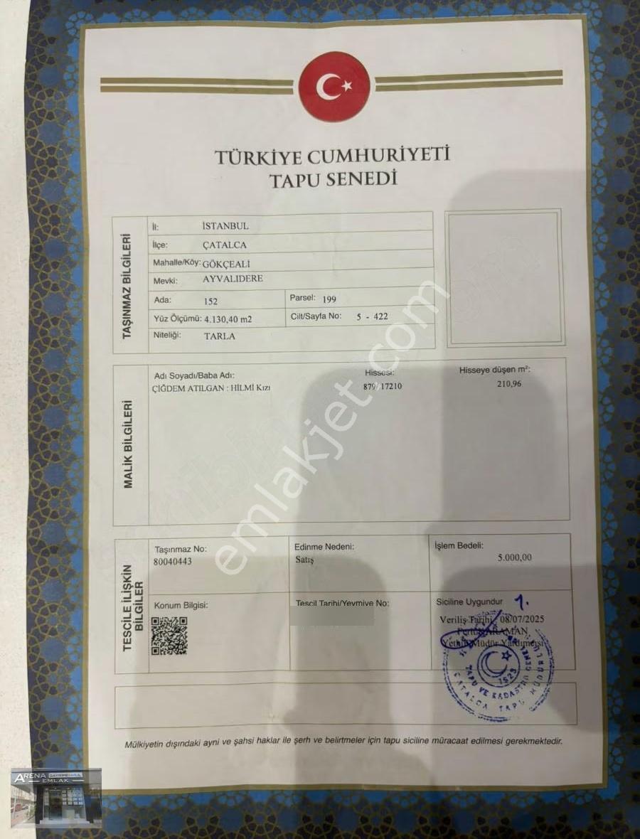 Çatalca Gökçeali Mahallesi 211 M2 Parselizasyonu Yapilmis Arsa - Görsel 3