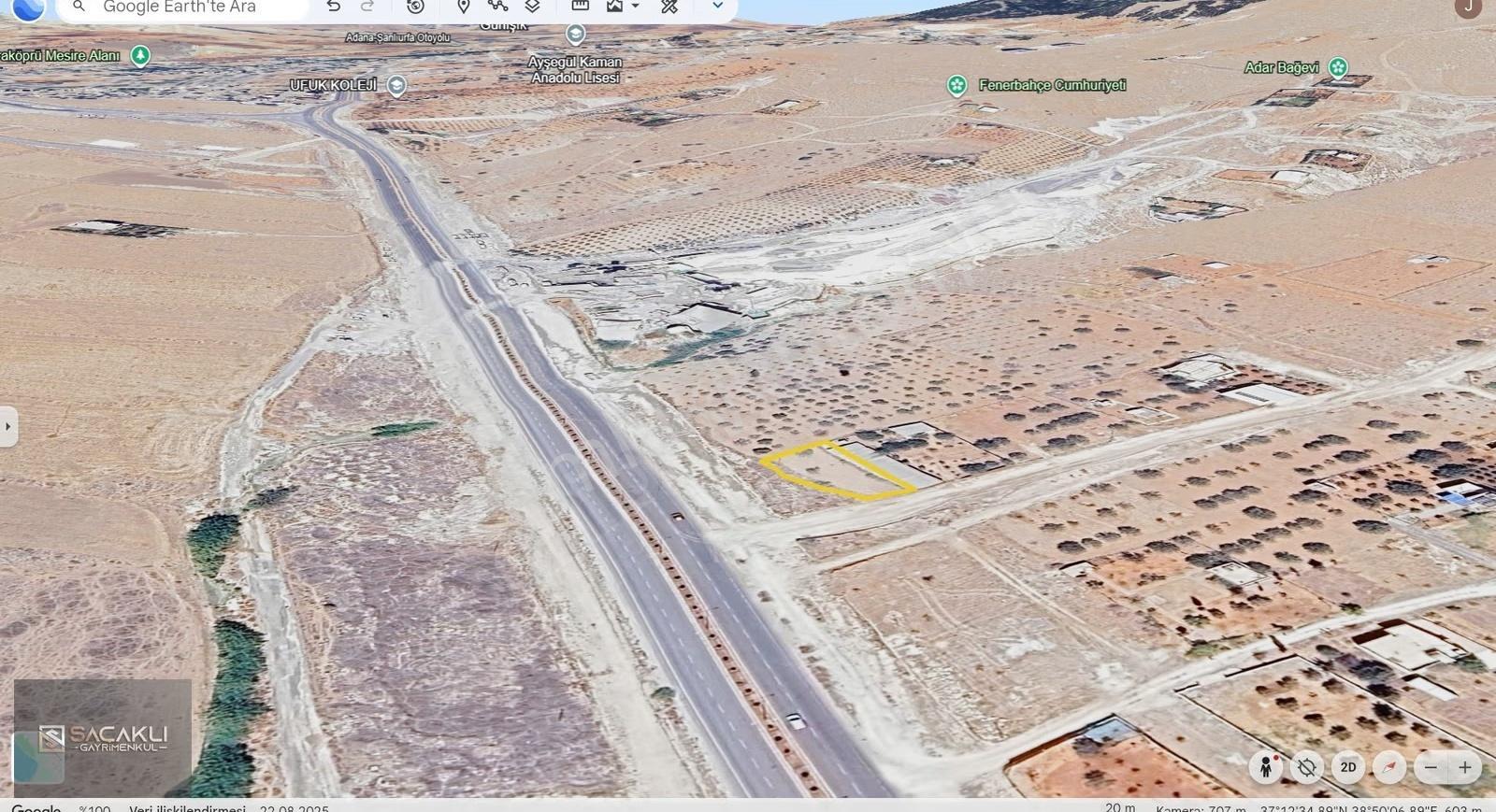 Kadir Saçaklı Emlak'tan Satılık 50m'lik Yola Sıfır 570m² Arsa - Görsel 7