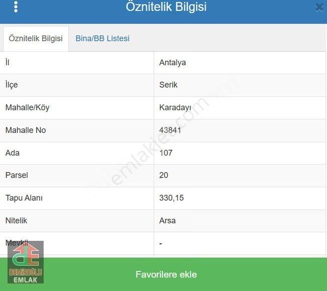 Antalya Serik Satılık Müstakil 330 M2 İmarlı Arsa - Görsel 3
