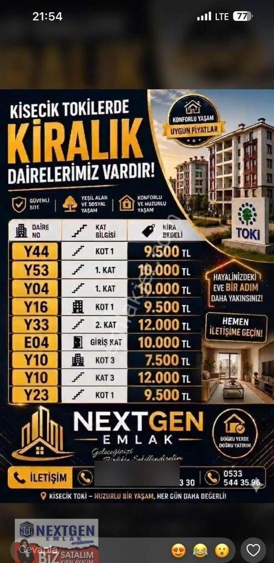 Kisecik Toki'de Kiralık Daireler - Görsel 9