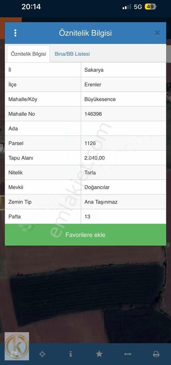 Kaymak Emlaktan Erenler Büyükesence'de 2.040m2 Satılık Tarla - Görsel 11