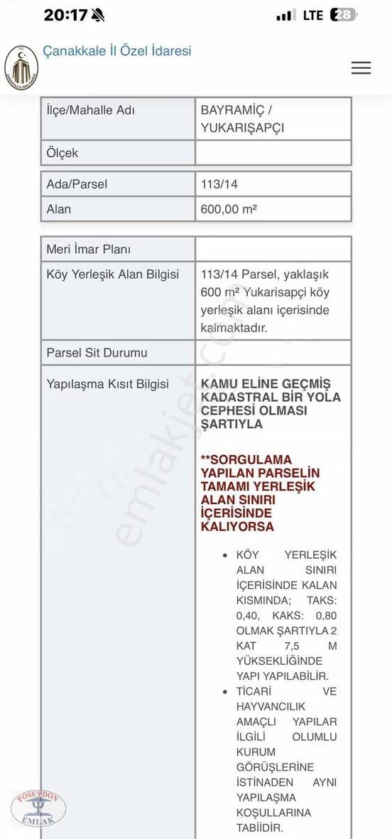Bayramiç Yukarışapçı Da İmarlı 600 M2 Arsa Kelepir - Görsel 6