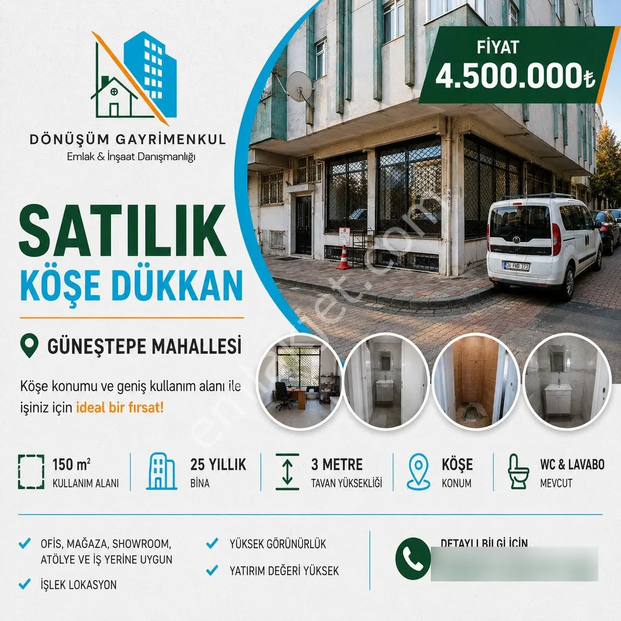 Acil !!! Her İşe Uygun Satılık Köşe Dükkan Tramvaya 1 Dakika
