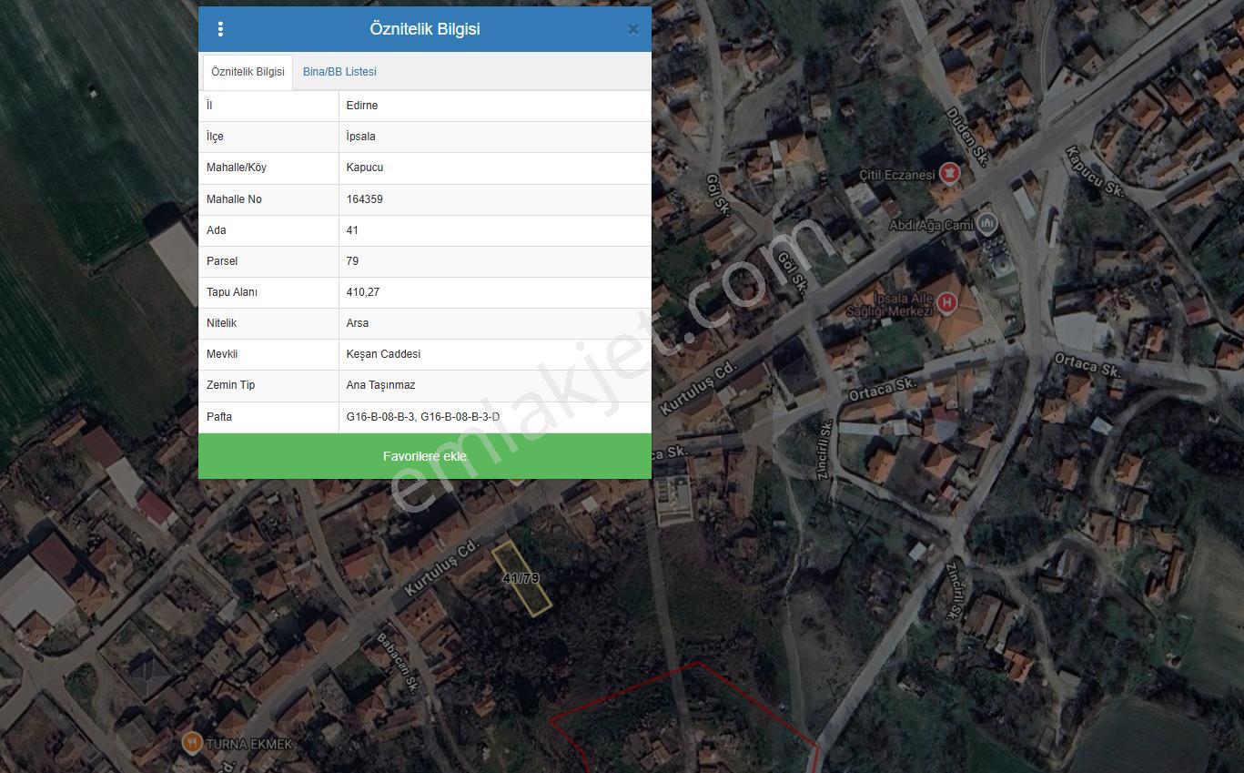İpsala Kapucu Mahallesi Ana Cadde Cephe Bitişik Nizam 4 Kat, Ticaret+konut İmarlı Satılık Arsa - Görsel 5