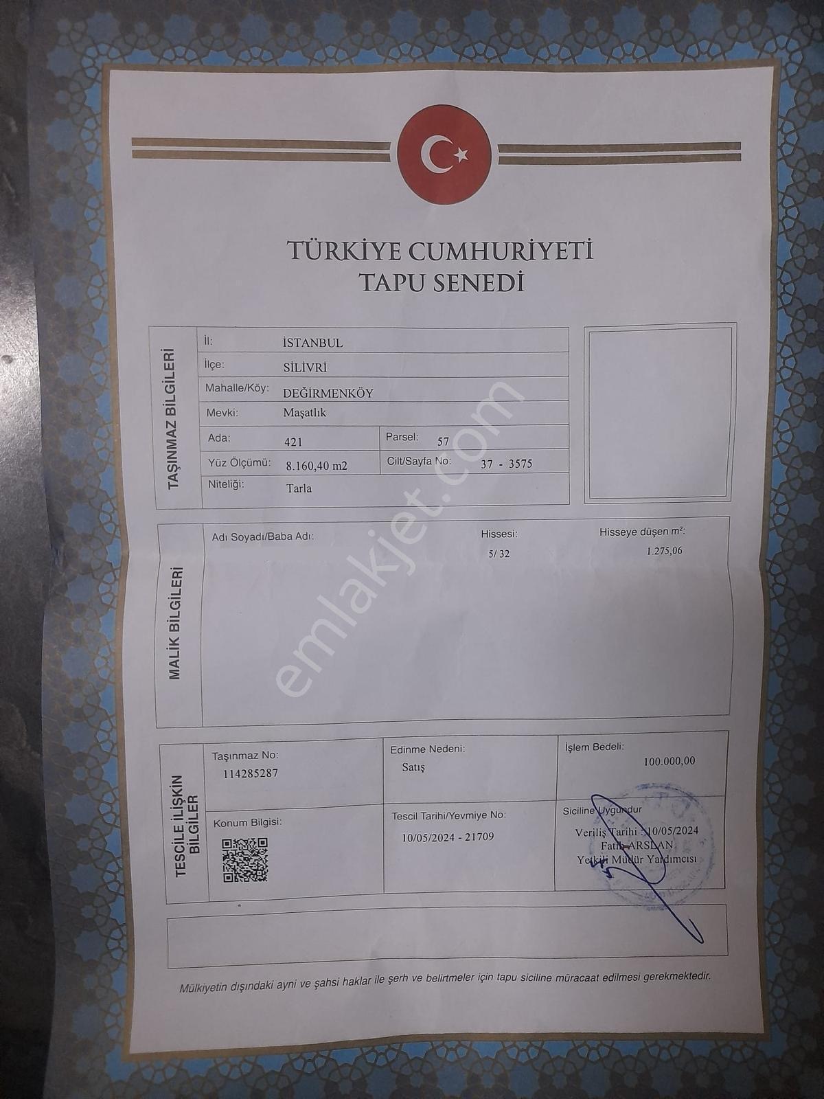 Acil Satılık Silivri Değirmenköy Satılık 1275 M² Tarla - Görsel 2