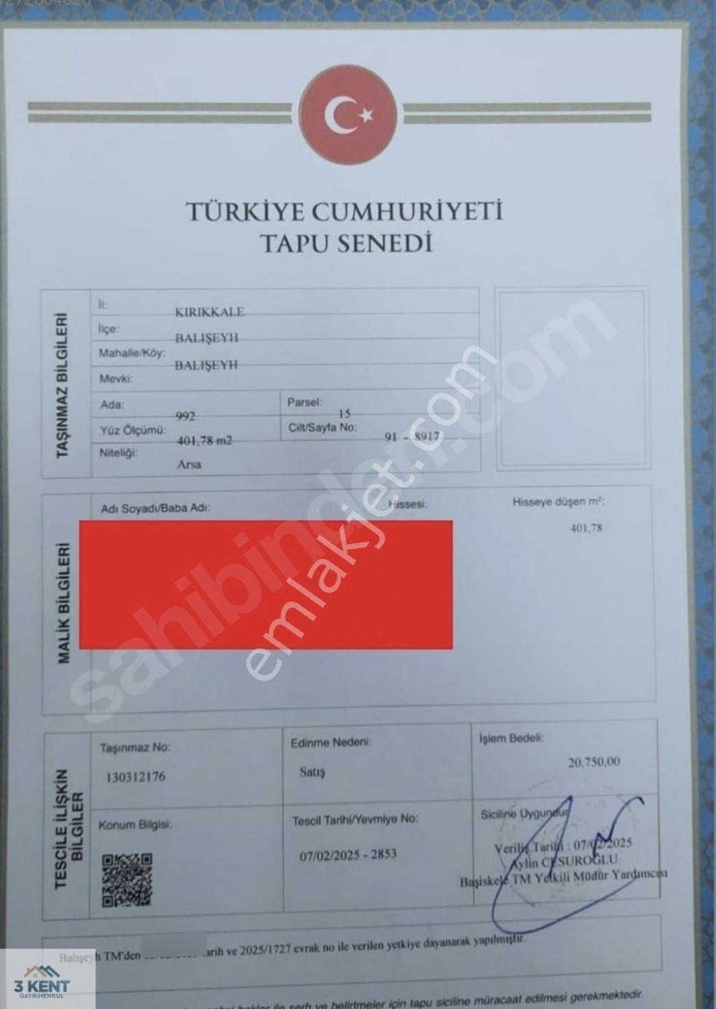 3 Kent''den Kırıkkale Roketsan Yakını Villa İmarlı Fırsat Arsa