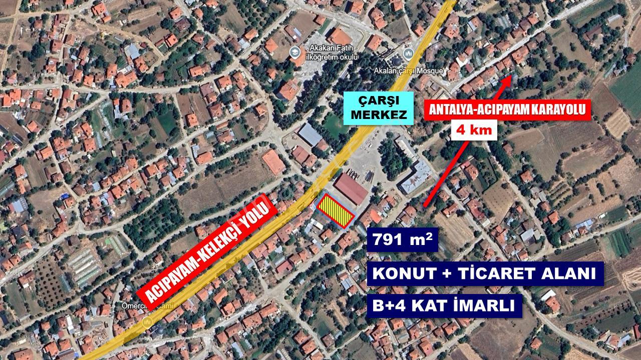 Acıpayam Akalan Çarşının Göbeğinde B+4 Kat Konut+ticaret Alanı