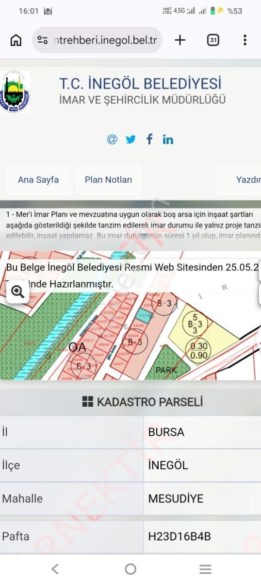 SATILIK İMARLI ARSA İNEGÖL MESUDİYE - Görünüm 4