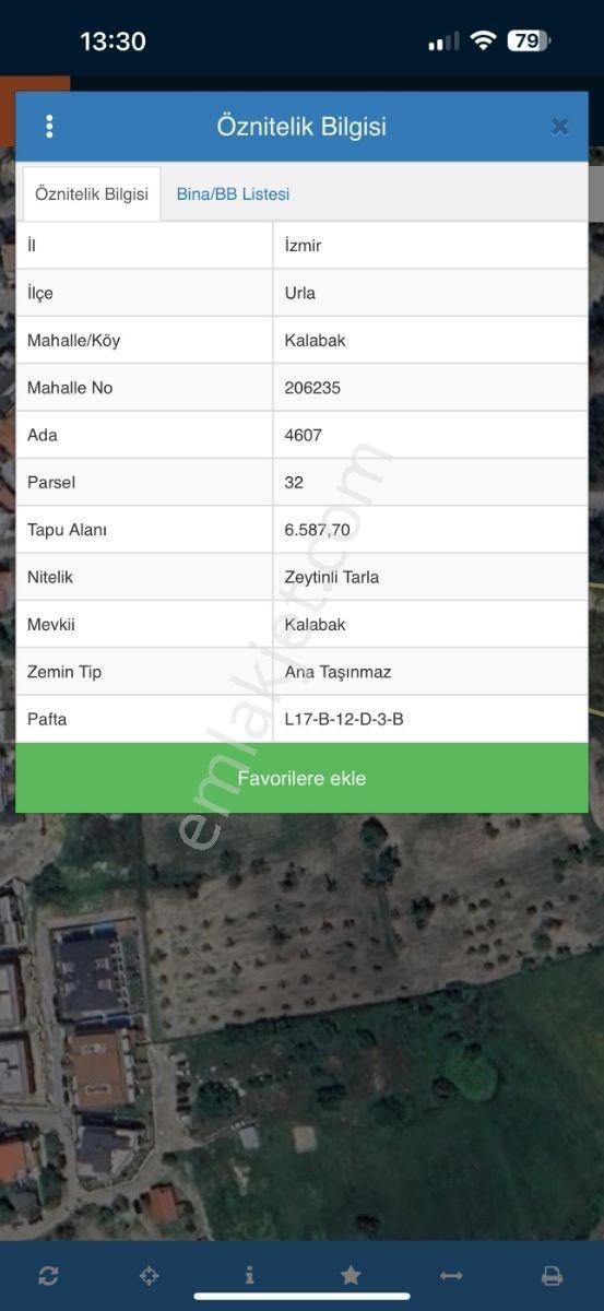 İzmir / Urla / Kalabak Mahallesi, Satılık 400m2 Tarla - Görsel 2