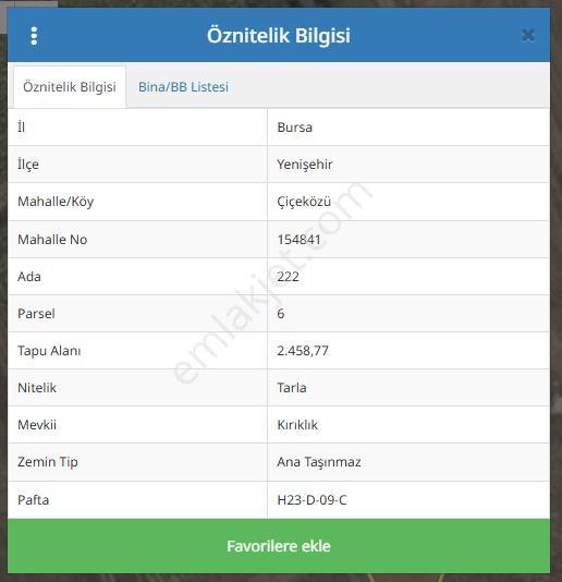 Bursa Yenişehir Çiçeközü 2500 M² Tek Tapu, Resmi Yol Ve Su - Görsel 2