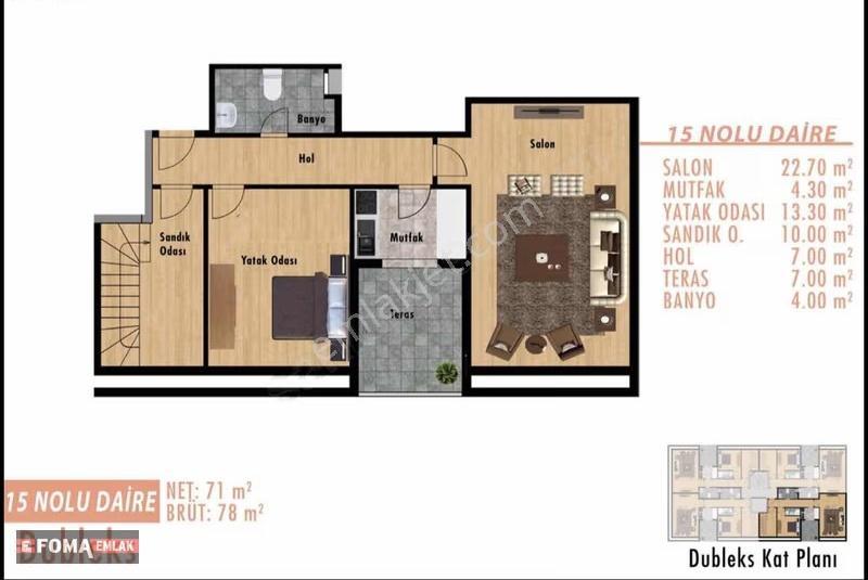 A.köy İslambey Mah. Otoparklı Alt 2+1 Üst 2+1 Üst Dublex Daire - Görsel 15