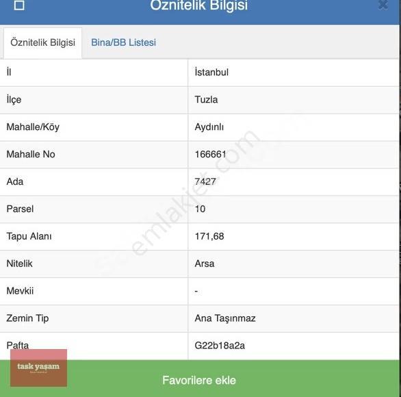 Tuzla Mimar Sinan Satılık Konut İmarlı 172 M2 Arsa(takasa Açık) - Görsel 2