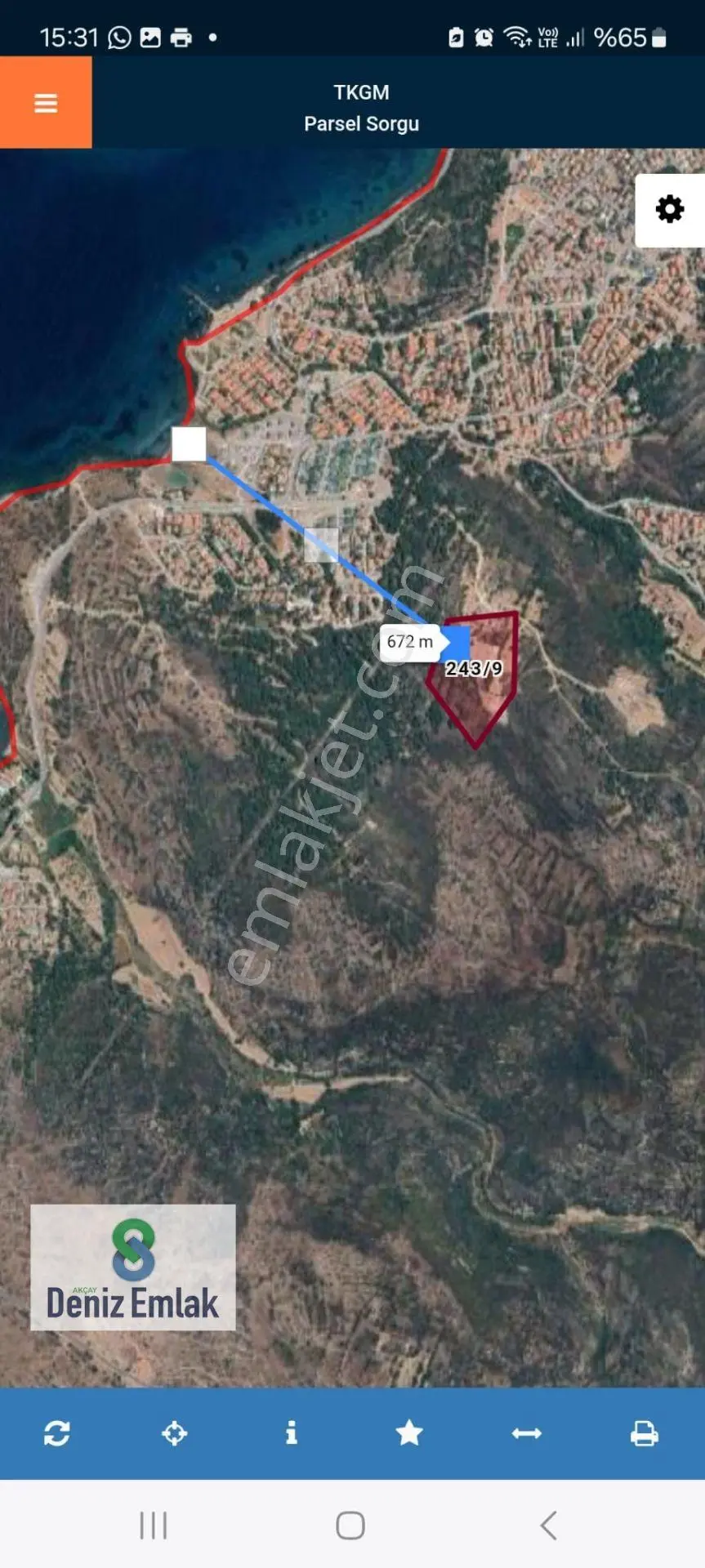 Denizden Çeşme Germiyanda Deniz Manzaralı Satılık 200 M2 Tarla. - Görsel 2