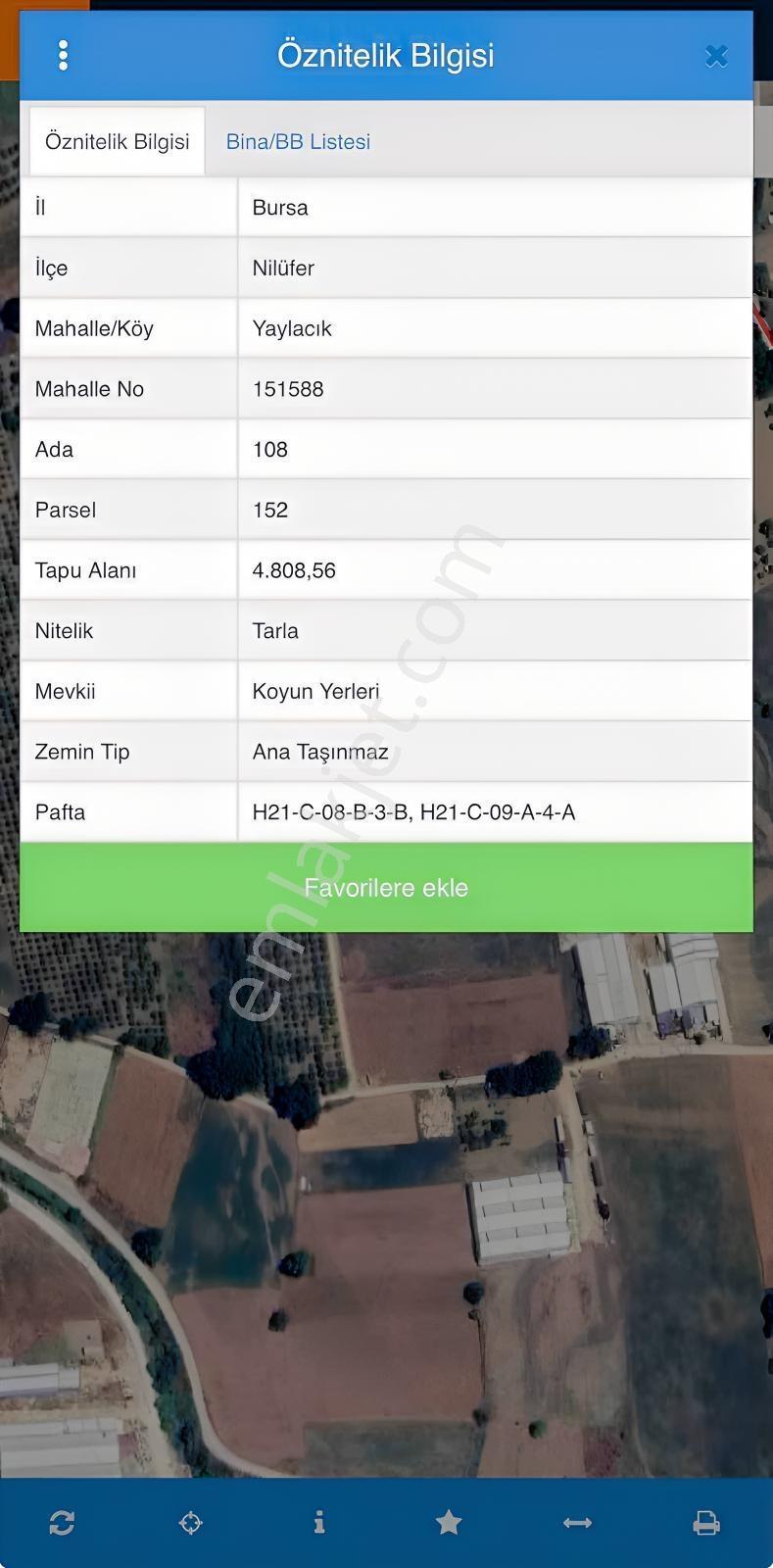 Nilüfer'in Gelişen Bölgesi Yaylacık'ta Fırsat 4.808 M2 Tarla