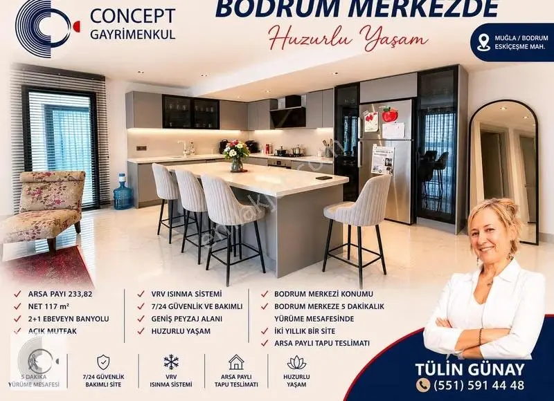 Bodrum Eskiçeşmede Merkezi Konumda | 2+1 Lüks Site Rezidans - Görsel 5