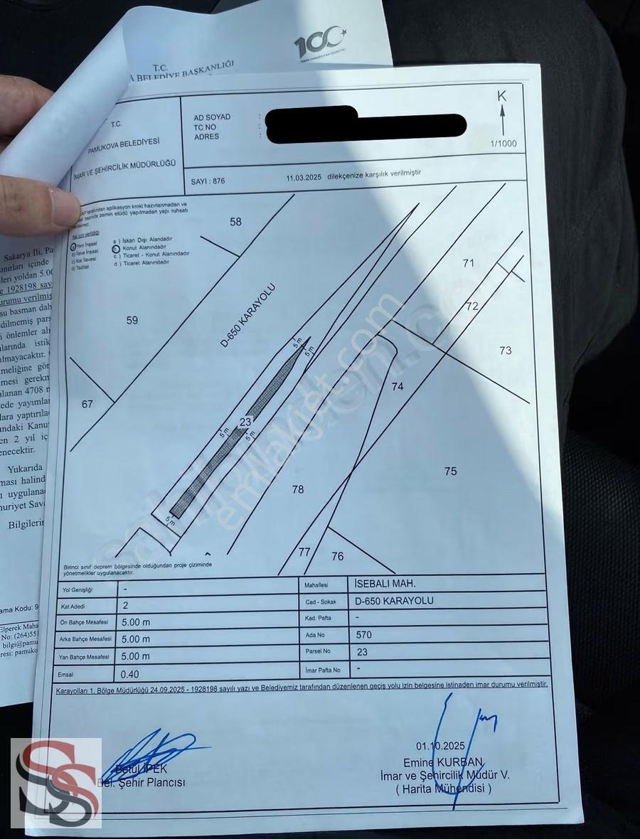 Pamukova 850 M² Depo Yapımına Uygun Projeli 220 Metre Ana Yola - Görsel 3