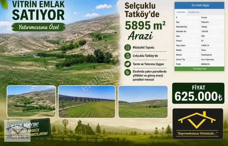Vitrin Emlak'tan Selçuklu Tatköyde Yatırım Fırsatı