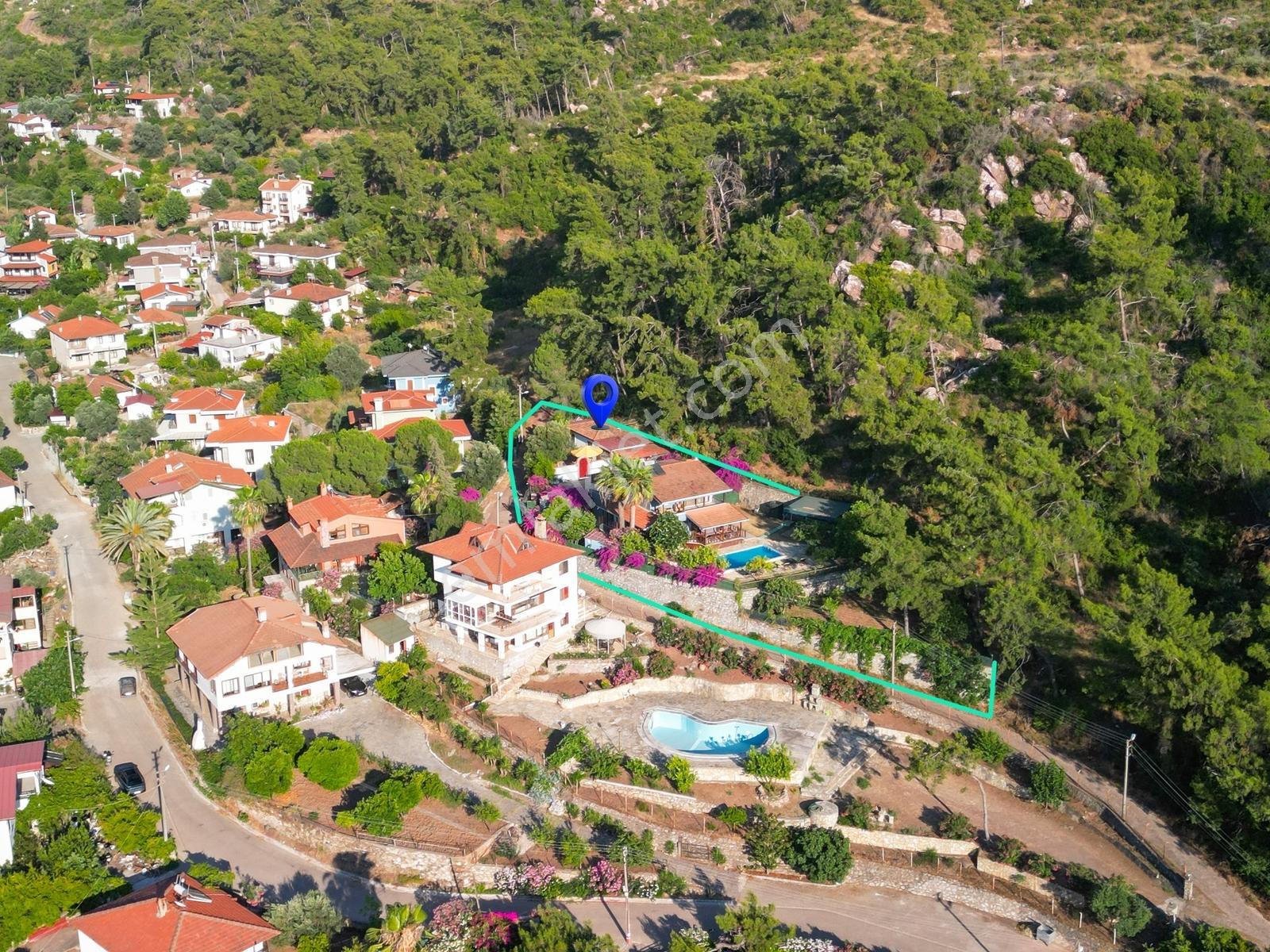 Marmaris Hisarönü Denize800m 1300m2 Eşsiz Arsada Müstakil Villa - Görsel 2