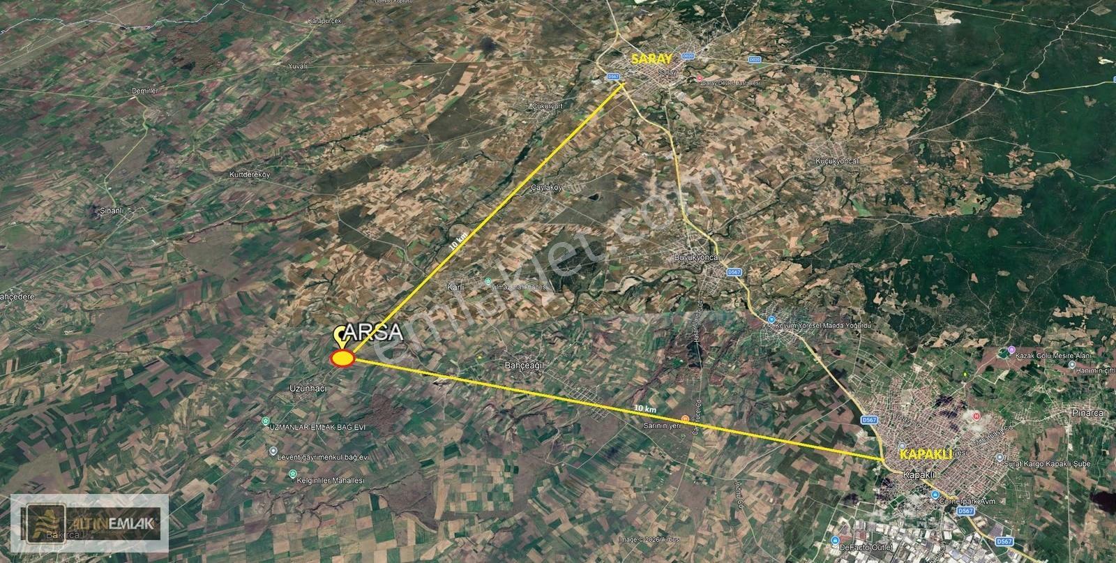 Tekirdağ Kapaklı Uzunhacı Mahallesinde Asfalta 2. Parsel Arsa - Görsel 2
