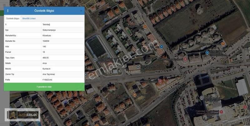 Süleymanpaşa Namık Kemal Mahallesinde Satılık Arsa 468 M2 - Görsel 3
