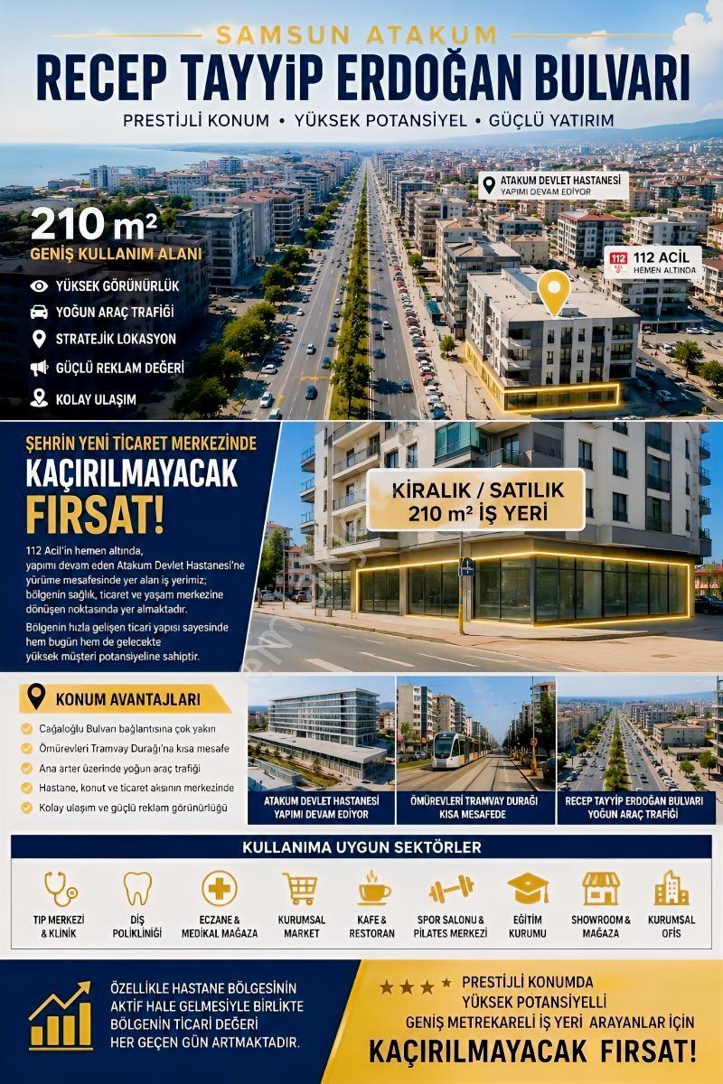 Samsun Recep Tayyip Erdoğan Bulvarına Cephe Kiralık Dükkan - Görsel 17
