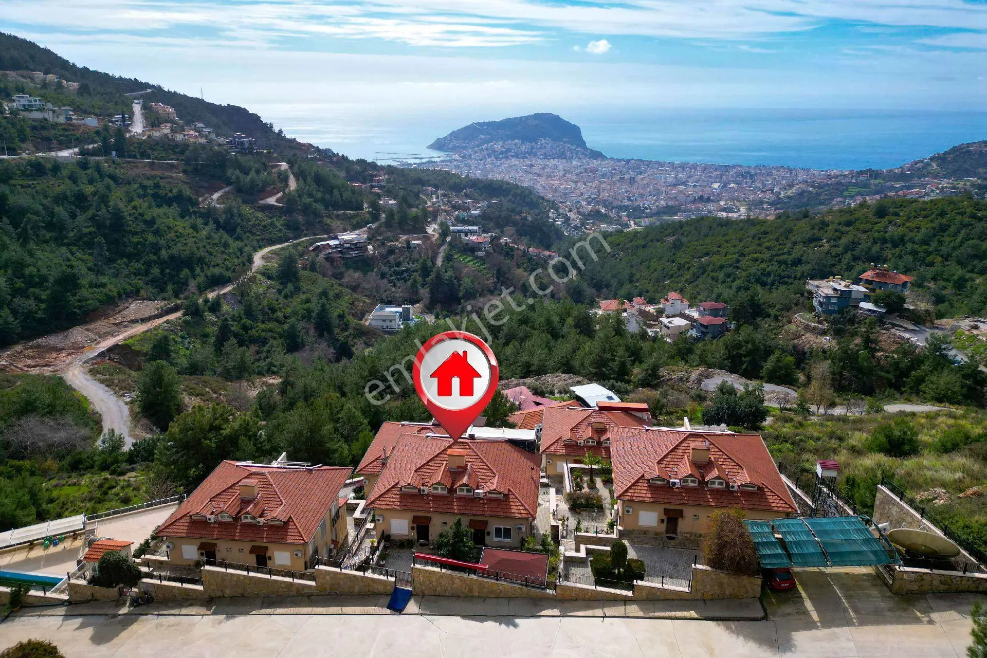 Alanya Tepe Ocean View Complex- 3+1 Luxury Garden Duplex With Full Sea View For Rent - Görsel 2